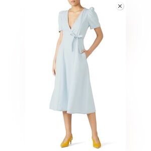 Kate Spade Elegant Light Blue Denim Wrap Dress